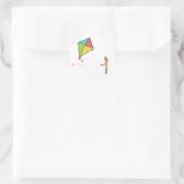 Kite Flying Ronde Sticker (Tas)