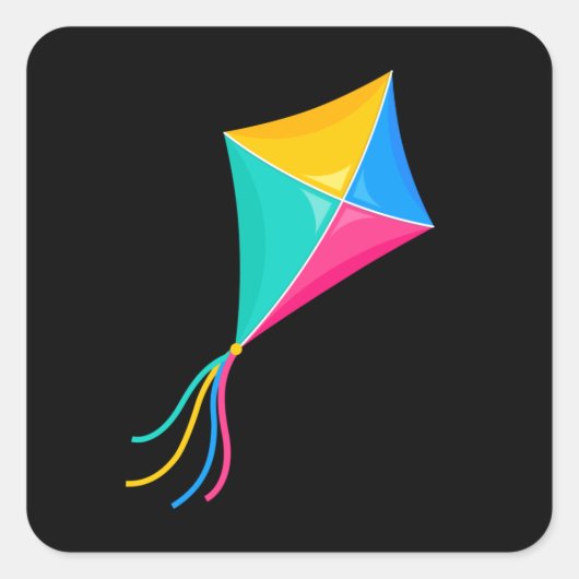 Kite Flying Stunt Kite Gift Vierkante Sticker (Voorkant)