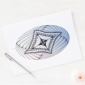 Kite in de Wind Doodle Ovale Sticker (Envelop)