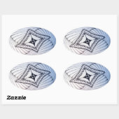 Kite in de Wind Doodle Ovale Sticker (Vel)