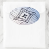 Kite in de Wind Doodle Ovale Sticker (Tas)