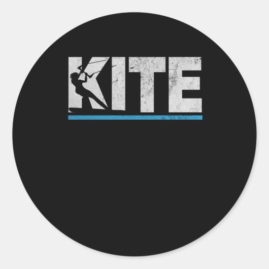Kite Kitesurfer Kitesurfing Surfing Retro Gift Ronde Sticker (Voorkant)
