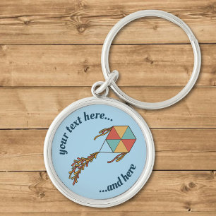 Kite Pictogram Lichtblauw Sleutelhanger