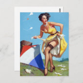 Kite Pin Up Briefkaart (Voorkant / Achterkant)