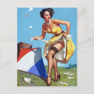 Kite Pin Up Briefkaart