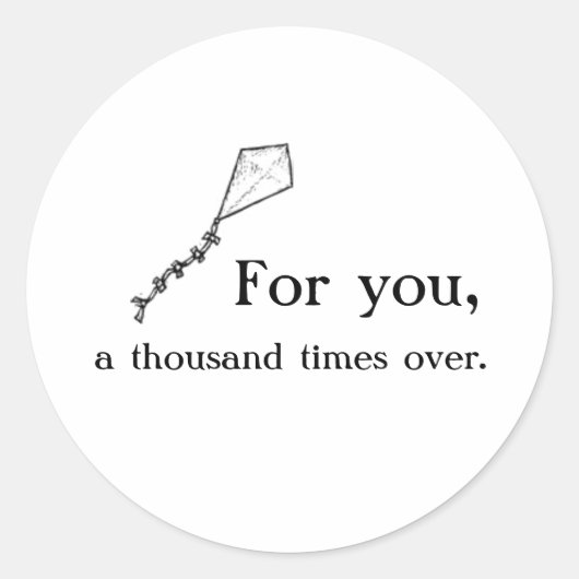 Kite Runner Ronde Sticker (Voorkant)