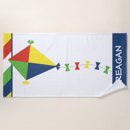 Kite Stripes - Aangepaste keukenhanddoek Strandlaken (Voorkant)