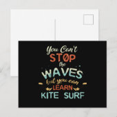 Kite Surf Kitesurfing Stop Waves Surf Windsurfing Briefkaart (Voorkant / Achterkant)