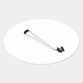 Kite Surfen Cowboy Ovale Sticker
