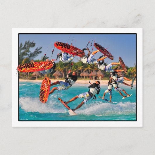 Kite Surfer Back-roll Post Card Briefkaart (Voorkant)