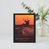 Kite Surfer Briefkaart (Staand voorkant)