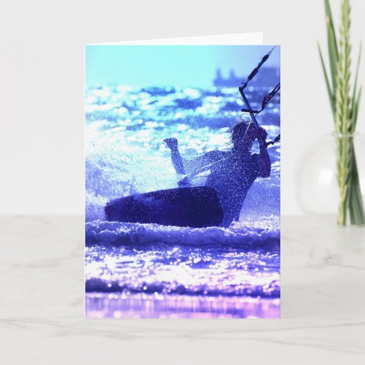 Kite Surfing Greeting Card Kaart (Voorkant)