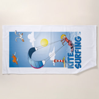 Kite surfing illustratie strandlaken