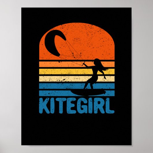 Kite Surfing Kiteboarding Kitesurf. Poster (Voorkant)