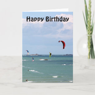 Kite Surfing Race Happy Birthday Kaart