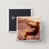 Kiteboard Square Pin Vierkante Button 5,1 Cm (Voorkant /achterkant)