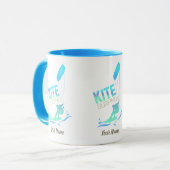 Kiteboarder Kite Surfing, Vintage keuesurfing Mok (Voorkant links)
