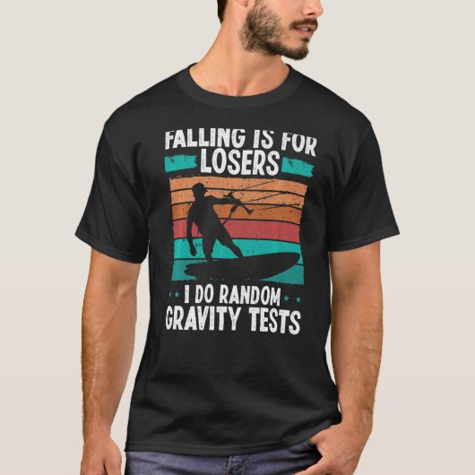 Kiteboarder Random Grativity Tests Funny Kit T-shirt (Voorkant)