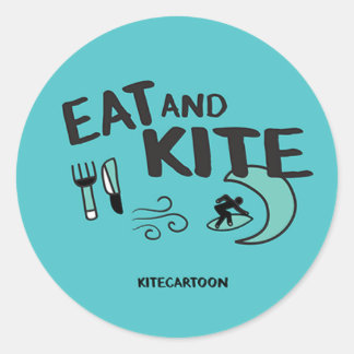 Kiteboarding/kitesurfing — Eat en Kite Ronde Sticker