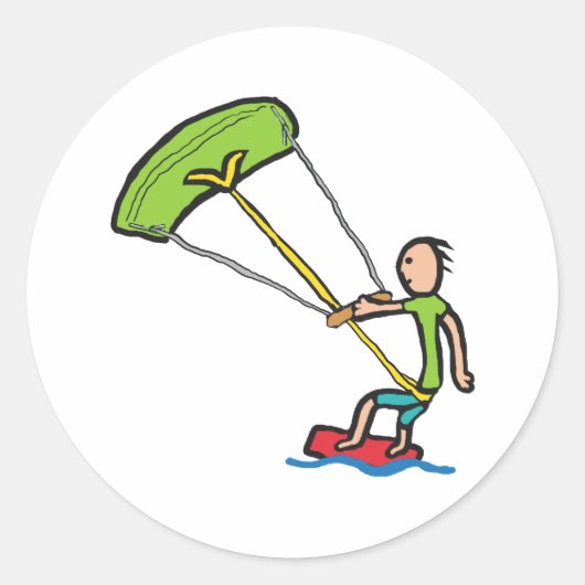 Kiteboarding Ronde Sticker (Voorkant)