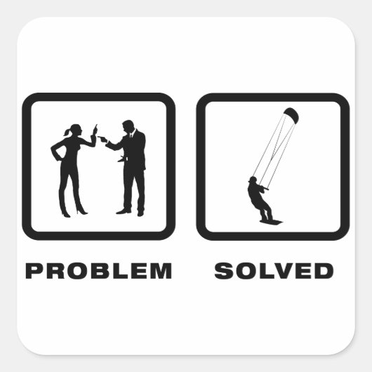 Kiteboarding Vierkante Sticker (Voorkant)