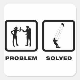 Kiteboarding Vierkante Sticker