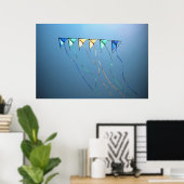 Kites dans une rangée 36 x 24 Poster (Bureau à domicile)