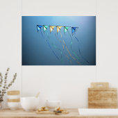 Kites dans une rangée 36 x 24 Poster (Cuisine)