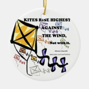 Kites het hoogst tegen de wind - niet met het keramisch ornament
