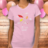 Kites in Sky Pink Het is een meisje Baby shower T-shirt