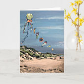 "Kites on the Beach"-kaart Kaart (Gele Bloem)