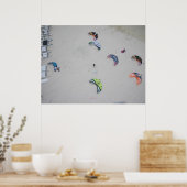 Kites van high (kitesurf kiteboarding) poster (Keuken)