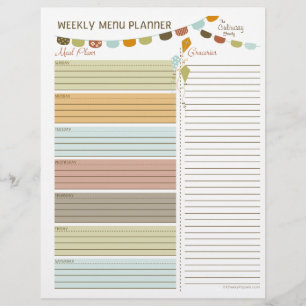 Kites Weekly Menu Planner Flyers