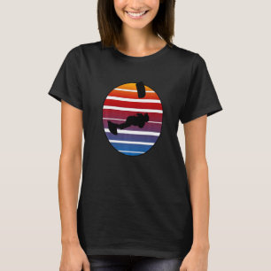 Kitesurf Retro Vector Silhouette laat een Kite B v T-shirt