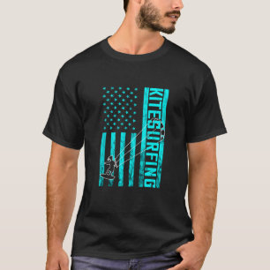 Kitesurfen Verenigde Staten Vlag Kiteboard Amerika T-shirt