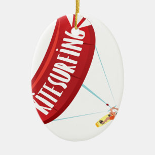 Kitesurfing Guy Keramisch Ornament