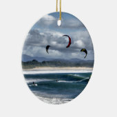 Kitesurfing op het strand keramisch ornament (Rechts)