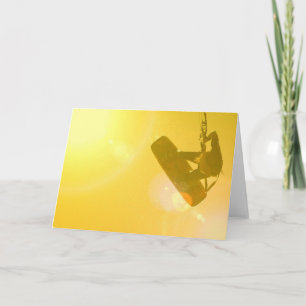 Kitesurfing Silhouette Greeting Card Kaart
