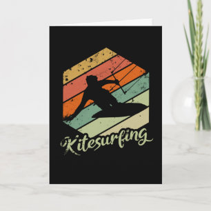 Kitesurfing Vintage Retro Kite Sunset Gift Kaart