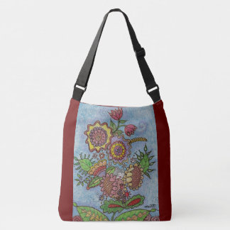 Kitsa in de Flowers Ukraine Folk Art Crossbody Tas