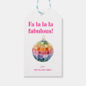 Kitsch Christmas Disco Ball | Fa La La Fabulous Cadeaulabel (Voorkant)