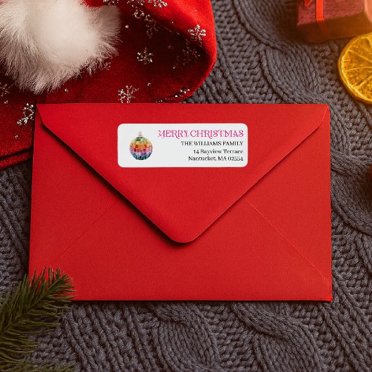 Kitsch Christmas Disco Ball | Retro Holiday Label