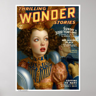 KITSCH DECOR: VINTAGE PULP MAG BLAD POSTER