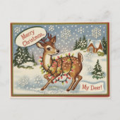 Kitsch Deer Christmas Briefkaart (Voorkant)