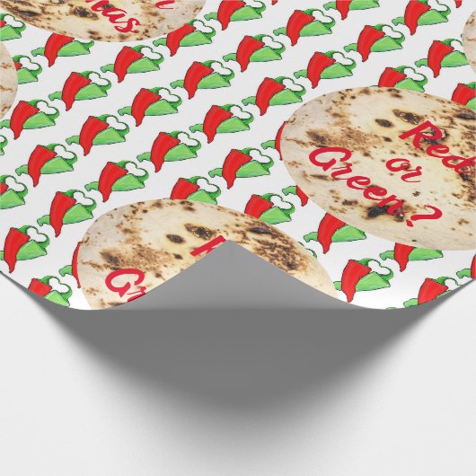 Kitsch Faliz Navidad Tortilla Chili Jouw tekst Cadeaupapier (Hoek)