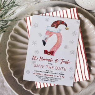 Kitsch Flamingo Kerstfeest Bewaar de datum Save The Date