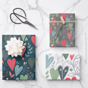 Kitsch Hearts Gift Wrap Inpakpapier Vel