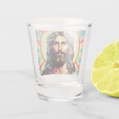 Kitsch Jesus heeft een bril geschoten! Shot Glas (Achterkant)