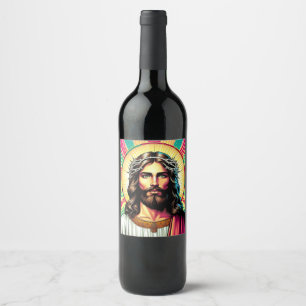 Kitsch Jesus wijnlabel! Wijn Etiket