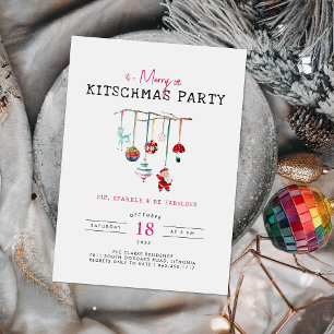 Kitsch Kerstmis Retro Kerstfeest Kaart